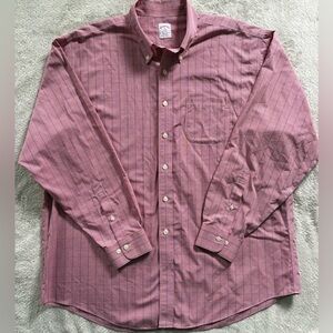 Brooks Brothers Men's Rose Striped Button Down Shirt (XL)